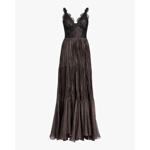 Maria Lucia Hohan Kendi Lace-Trimmed Mousseline Gown - 4 - Black
